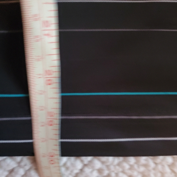 Men’s Grand Slam Striped Performance Black Golf Polo Teal Grey Stripes Sz L - Picture 6 of 6